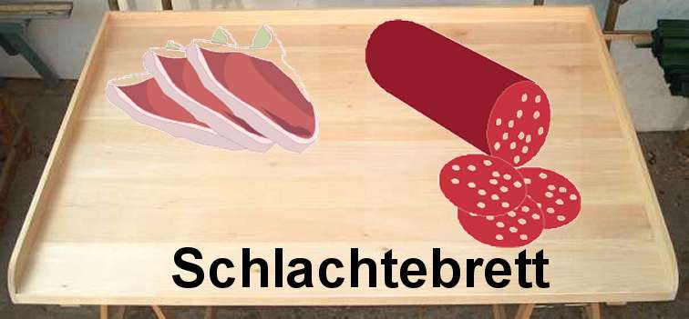 <p> </p><p> </p><p>Auf dieser großen Schlachteplatte kann bequem Fleisch zerteilt werden.</p>